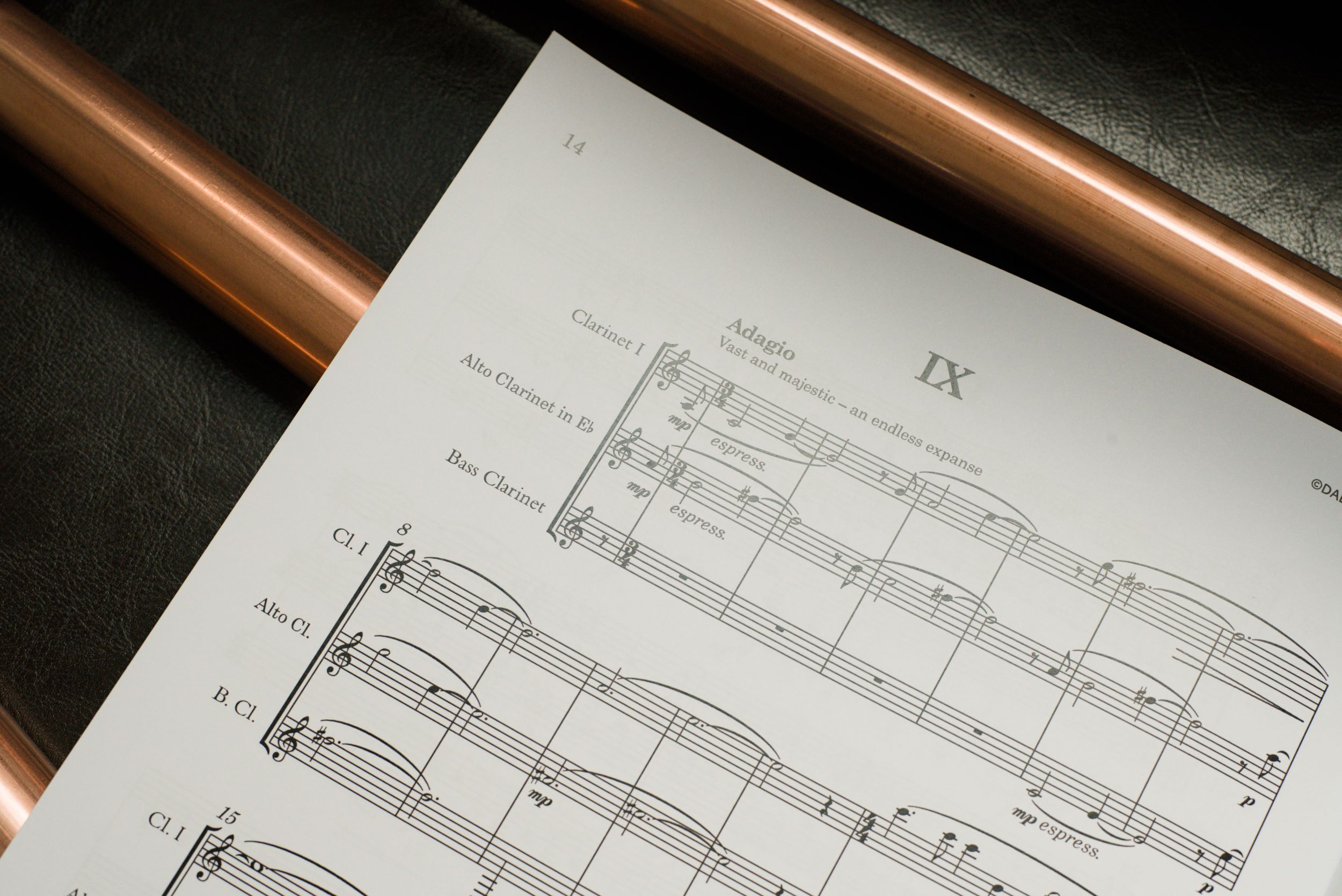 The 9th movement (IX) has the second clarinet change to alto clarinet in Eb, or optionally basset horn or clarinet in A. 